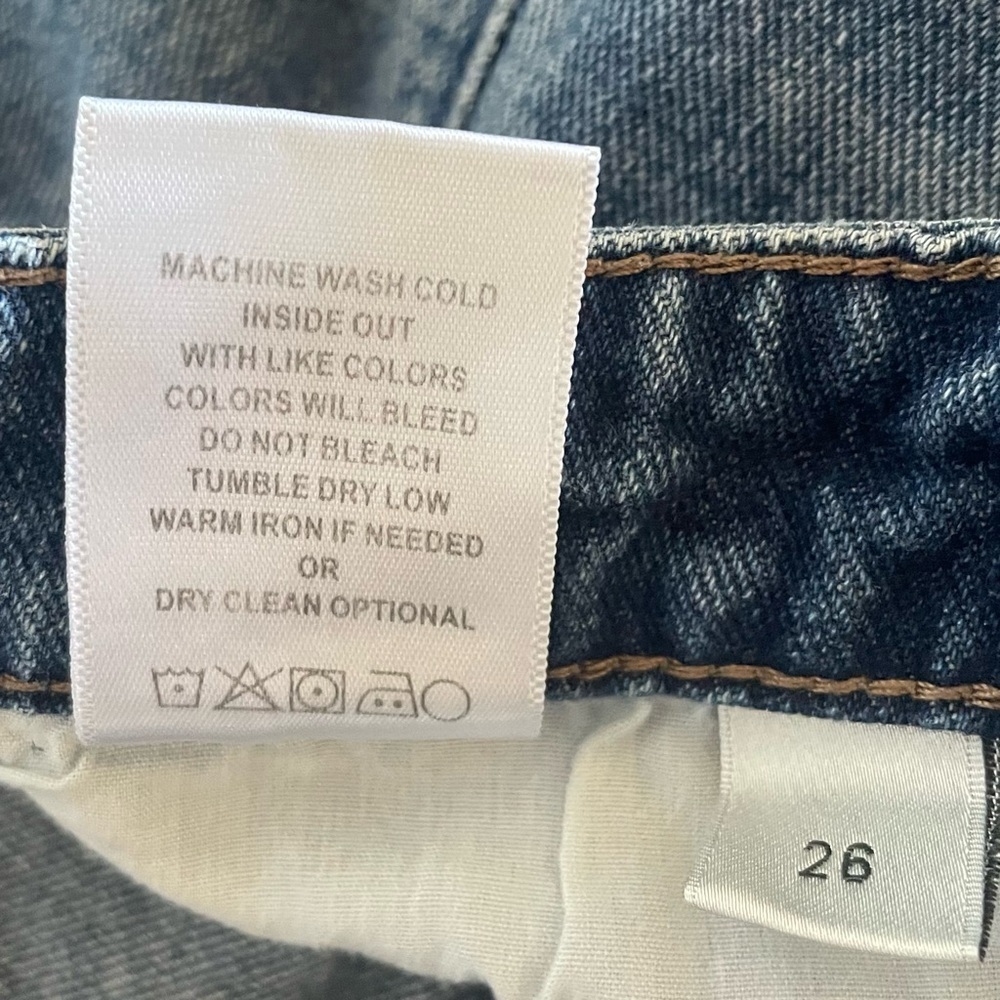 Vervet Jeans Womens 26 Blue Medium Wash Denim Mid Rise Tapered Distressed Ripped - Picture 12 of 12